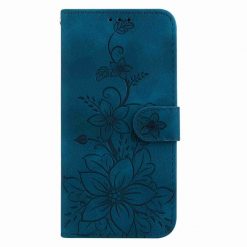 Kryty na mobil | Peňaženkové puzdro Embossing Pattern Ľalia modré – Sony Xperia 5 V | Kryty na mobil