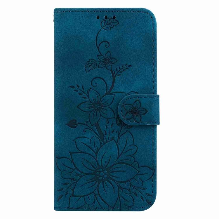 Peňaženkové puzdro Embossing Pattern Ľalia modré – Sony Xperia 5 V | Kryty na mobil Kryty na mobil | Peňaženkové puzdro Embossing Pattern Ľalia modré – Sony Xperia 5 V | Kryty na mobil