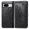 Kryty na mobil | Peňaženkové puzdro Embossing Pattern Mandala Flower zelené – Google Pixel 8 Pro | Kryty na mobil