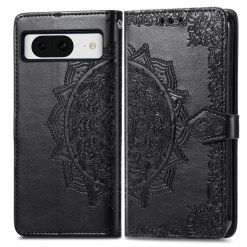 Peňaženkové puzdro Embossing Pattern Mandala Flower čierne – Google Pixel 8 Pro