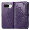 Kryty na mobil | Peňaženkové puzdro Embossing Pattern Mandala Flower zelené – Google Pixel 8 | Kryty na mobil
