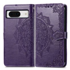 Peňaženkové puzdro Embossing Pattern Mandala Flower fialové – Google Pixel 8 Pro