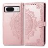 Kryty na mobil | Peňaženkové puzdro Embossing Pattern Mandala Flower zelené – Google Pixel 8 Pro | Kryty na mobil