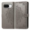 Kryty na mobil | Peňaženkové puzdro Embossing Pattern Mandala Flower zelené – Google Pixel 8 | Kryty na mobil