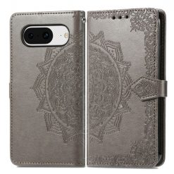Peňaženkové puzdro Embossing Pattern Mandala Flower sivé – Google Pixel 8