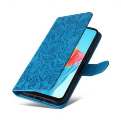 Kryty na mobil | Peňaženkové puzdro Embossing Pattern Slnečnica modré – Oppo A38 | Kryty na mobil