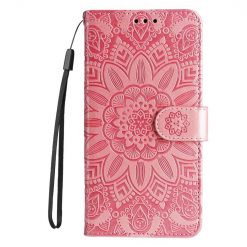 Peňaženkové puzdro Embossing Pattern Slnečnica ružové – Oppo A38
