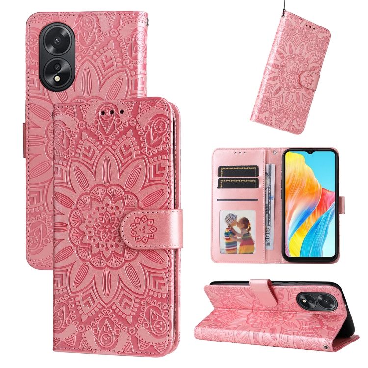Peňaženkové puzdro Embossing Pattern Slnečnica ružové – Oppo A38 | Kryty na mobil Kryty na mobil | Peňaženkové puzdro Embossing Pattern Slnečnica ružové – Oppo A38 | Kryty na mobil