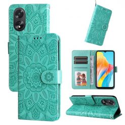 Peňaženkové puzdro Embossing Pattern Slnečnica zelené – Oppo A38 | Kryty na mobil Kryty na mobil | Peňaženkové puzdro Embossing Pattern Slnečnica zelené – Oppo A38 | Kryty na mobil