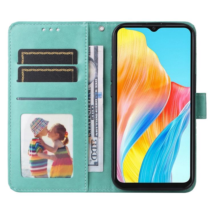 Peňaženkové puzdro Embossing Pattern Slnečnica zelené – Oppo A38 | Kryty na mobil Kryty na mobil | Peňaženkové puzdro Embossing Pattern Slnečnica zelené – Oppo A38 | Kryty na mobil
