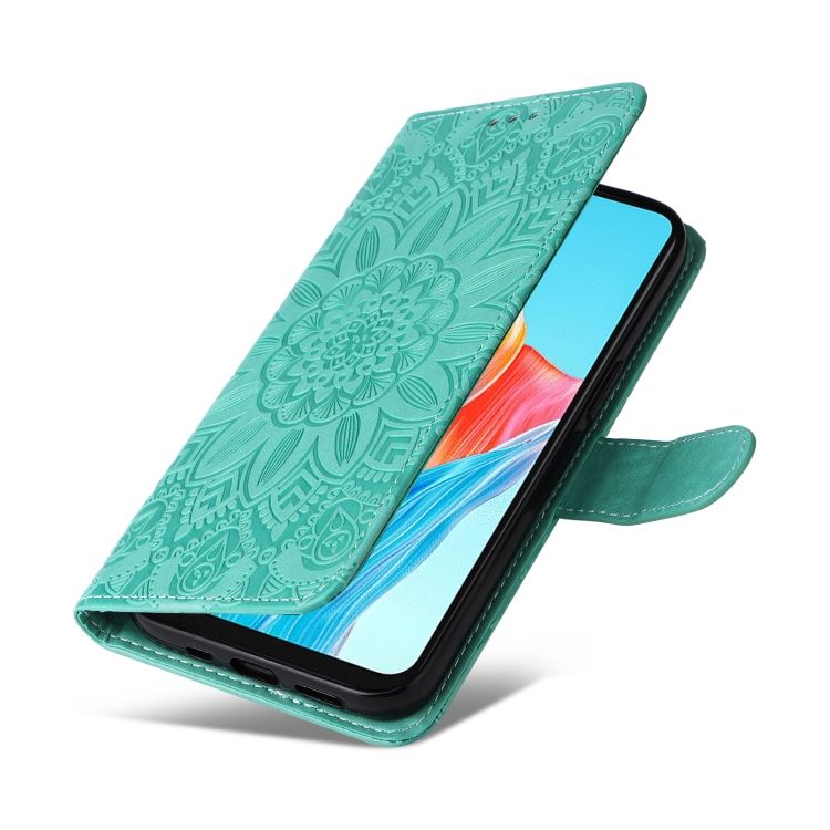 Peňaženkové puzdro Embossing Pattern Slnečnica zelené – Oppo A38 | Kryty na mobil Kryty na mobil | Peňaženkové puzdro Embossing Pattern Slnečnica zelené – Oppo A38 | Kryty na mobil