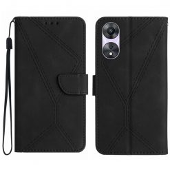 Peňaženkové puzdro Embossing Pattern Stitchy case čierne – Oppo A38 | Kryty na mobil Kryty na mobil | Peňaženkové puzdro Embossing Pattern Stitchy case čierne – Oppo A38 | Kryty na mobil