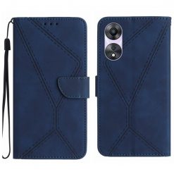 Kryty na mobil | Peňaženkové puzdro Embossing Pattern Stitchy case modré – Oppo A38 | Kryty na mobil