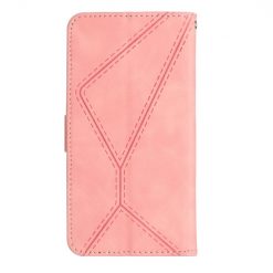 Kryty na mobil | Peňaženkové puzdro Embossing Pattern Stitchy case ružové – Oppo A38 | Kryty na mobil