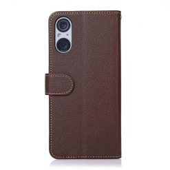 Kryty na mobil | Peňaženkové puzdro Khazneh RFID case hnedé – Sony Xperia 5 V | Kryty na mobil