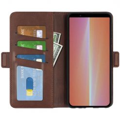 Kryty na mobil | Peňaženkové puzdro Magnetic fresh case tmavohnedé – Sony Xperia 5 V | Kryty na mobil