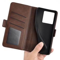 Kryty na mobil | Peňaženkové puzdro Magnetic fresh case tmavohnedé – Xiaomi 13T / 13T Pro | Kryty na mobil