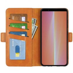 Peňaženkové puzdro Magnetic fresh case žlté – Sony Xperia 5 V | Kryty na mobil Kryty na mobil | Peňaženkové puzdro Magnetic fresh case žlté – Sony Xperia 5 V | Kryty na mobil
