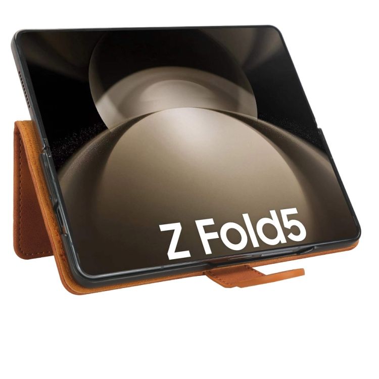 Peňaženkové puzdro Solid hnedé – Samsung Galaxy Z Fold 5 | Kryty na mobil Kryty na mobil | Peňaženkové puzdro Solid hnedé – Samsung Galaxy Z Fold 5 | Kryty na mobil