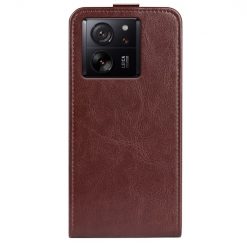 Kryty na mobil | Vyklápacie puzdro Vertical flip case hnedé – Xiaomi 13T / 13T Pro | Kryty na mobil