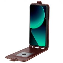 Kryty na mobil | Vyklápacie puzdro Vertical flip case hnedé – Xiaomi 13T / 13T Pro | Kryty na mobil