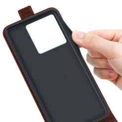 Kryty na mobil | Vyklápacie puzdro Vertical flip case hnedé – Xiaomi 13T / 13T Pro | Kryty na mobil