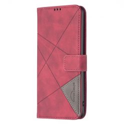 Knižkové puzdro Rhombus červené – Oppo A79 5G