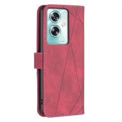 Kryty na mobil | Knižkové puzdro Rhombus červené – Oppo A79 5G | Kryty na mobil