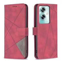 Kryty na mobil | Knižkové puzdro Rhombus červené – Oppo A79 5G | Kryty na mobil