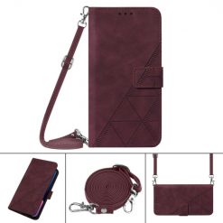 Kryty na mobil | Peňaženkové puzdro Embossing Pattern Cross bordové – T Phone / T Phone (2023) | Kryty na mobil