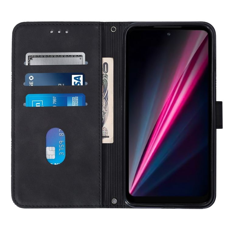 Peňaženkové puzdro Embossing Pattern Cross čierne – T Phone / T Phone (2023) | Kryty na mobil Kryty na mobil | Peňaženkové puzdro Embossing Pattern Cross čierne – T Phone / T Phone (2023) | Kryty na mobil