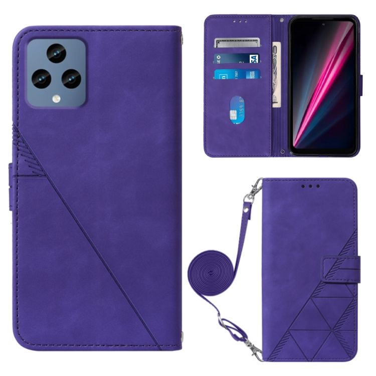 Peňaženkové puzdro Embossing Pattern Cross fialové – T Phone / T Phone (2023) | Kryty na mobil Kryty na mobil | Peňaženkové puzdro Embossing Pattern Cross fialové – T Phone / T Phone (2023) | Kryty na mobil