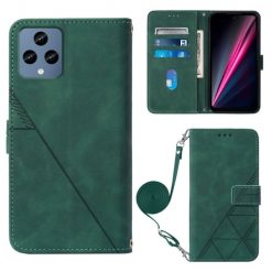 Kryty na mobil | Peňaženkové puzdro Embossing Pattern Cross zelené – T Phone / T Phone (2023) | Kryty na mobil