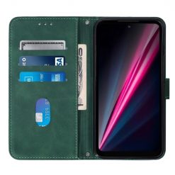 Kryty na mobil | Peňaženkové puzdro Embossing Pattern Cross zelené – T Phone / T Phone (2023) | Kryty na mobil