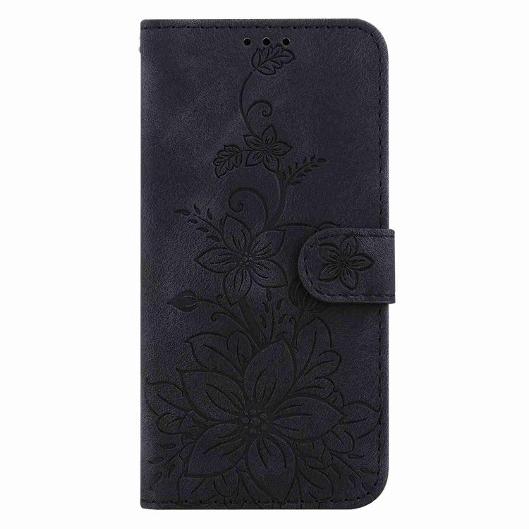 Peňaženkové puzdro Embossing Pattern Ľalia čierne – Nokia G42 | Kryty na mobil Kryty na mobil | Peňaženkové puzdro Embossing Pattern Ľalia čierne – Nokia G42 | Kryty na mobil