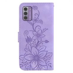 Kryty na mobil | Peňaženkové puzdro Embossing Pattern Ľalia fialové – Nokia G42 | Kryty na mobil
