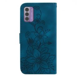 Kryty na mobil | Peňaženkové puzdro Embossing Pattern Ľalia modré – Nokia G42 | Kryty na mobil