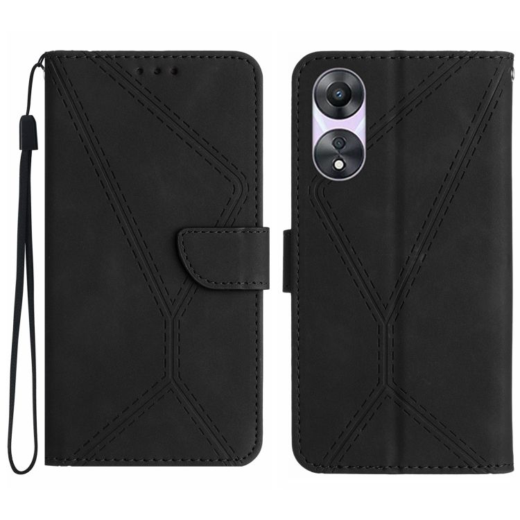 Peňaženkové puzdro Embossing Pattern Stitchy case čierne – Oppo A78 4G | Kryty na mobil Kryty na mobil | Peňaženkové puzdro Embossing Pattern Stitchy case čierne – Oppo A78 4G | Kryty na mobil