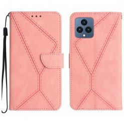 Kryty na mobil | Peňaženkové puzdro Embossing Pattern Stitchy case ružové – T Phone / T Phone (2023) | Kryty na mobil