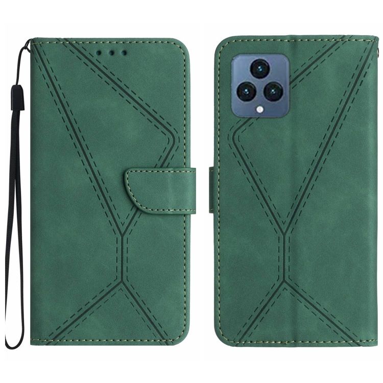 Peňaženkové puzdro Embossing Pattern Stitchy case zelené – T Phone / T Phone (2023) | Kryty na mobil Kryty na mobil | Peňaženkové puzdro Embossing Pattern Stitchy case zelené – T Phone / T Phone (2023) | Kryty na mobil