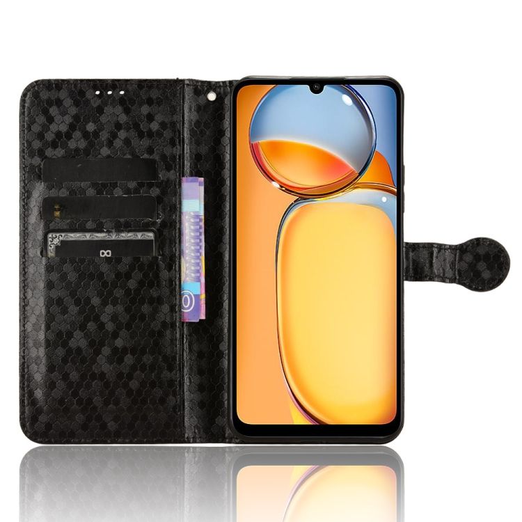Peňaženkové puzdro Honeycomb Dot Texture Case čierne – Xiaomi Redmi 13C / Xiaomi Poco C65 | Kryty na mobil Kryty na mobil | Peňaženkové puzdro Honeycomb Dot Texture Case čierne – Xiaomi Redmi 13C / Xiaomi Poco C65 | Kryty na mobil