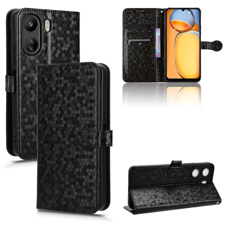 Peňaženkové puzdro Honeycomb Dot Texture Case čierne – Xiaomi Redmi 13C / Xiaomi Poco C65 | Kryty na mobil Kryty na mobil | Peňaženkové puzdro Honeycomb Dot Texture Case čierne – Xiaomi Redmi 13C / Xiaomi Poco C65 | Kryty na mobil