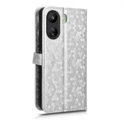 Kryty na mobil | Peňaženkové puzdro Honeycomb Dot Texture Case strieborné – Xiaomi Redmi 13C / Xiaomi Poco C65 | Kryty na mobil