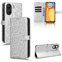 Kryty na mobil | Peňaženkové puzdro Honeycomb Dot Texture Case strieborné – Xiaomi Redmi 13C / Xiaomi Poco C65 | Kryty na mobil