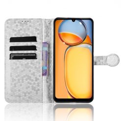 Kryty na mobil | Peňaženkové puzdro Honeycomb Dot Texture Case strieborné – Xiaomi Redmi 13C / Xiaomi Poco C65 | Kryty na mobil