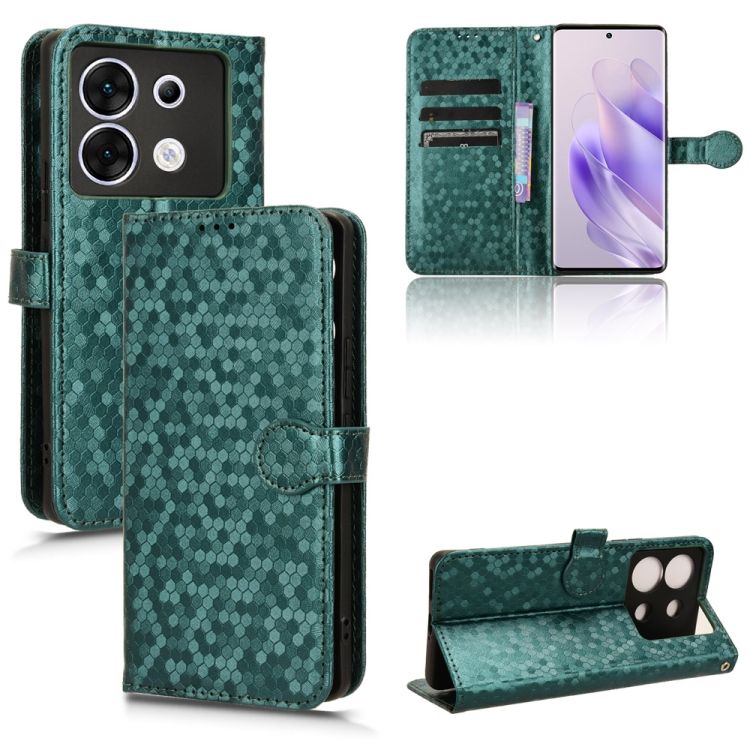 Peňaženkové puzdro Honeycomb Dot Texture Case zelené – Infinix Zero 30 5G | Kryty na mobil Kryty na mobil | Peňaženkové puzdro Honeycomb Dot Texture Case zelené – Infinix Zero 30 5G | Kryty na mobil