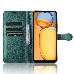Kryty na mobil | Peňaženkové puzdro Honeycomb Dot Texture Case zelené – Xiaomi Redmi 13C / Xiaomi Poco C65 | Kryty na mobil