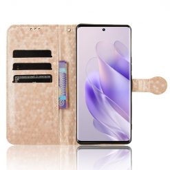 Peňaženkové puzdro Honeycomb Dot Texture Case zlaté – Infinix Zero 30 5G | Kryty na mobil Kryty na mobil | Peňaženkové puzdro Honeycomb Dot Texture Case zlaté – Infinix Zero 30 5G | Kryty na mobil