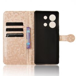 Peňaženkové puzdro Honeycomb Dot Texture Case zlaté – Infinix Zero 30 5G | Kryty na mobil Kryty na mobil | Peňaženkové puzdro Honeycomb Dot Texture Case zlaté – Infinix Zero 30 5G | Kryty na mobil