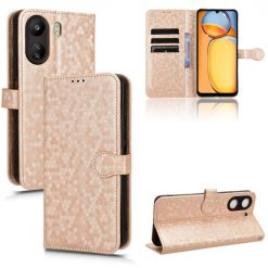 Kryty na mobil | Peňaženkové puzdro Honeycomb Dot Texture Case zlaté – Xiaomi Redmi 13C / Xiaomi Poco C65 | Kryty na mobil